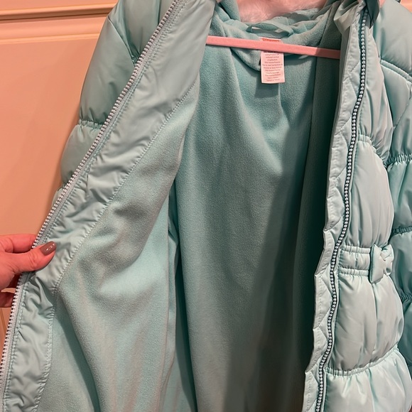 Gymboree Girls Bow Puffer Jacket - Polar Party - Mint Tint - Picture 6 of 9